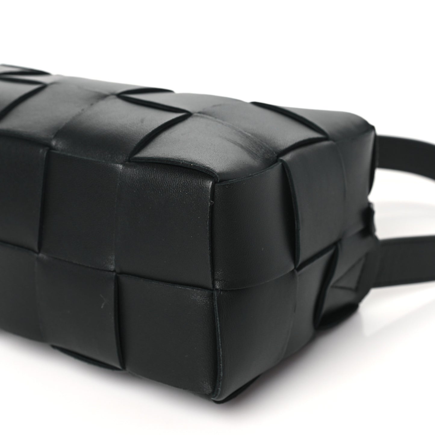 Lambskin Maxi Intrecciato Brick Cassette Bag Black