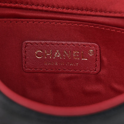 Chanel Velvet Quilted Small Camellia Flap Black Red Blue 7 of 10