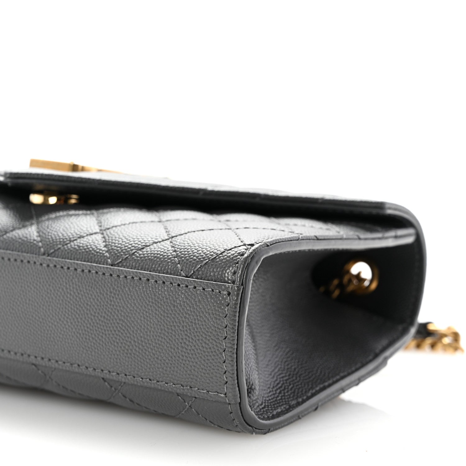 Saint Laurent Grain De Poudre Textured Mixed Matelasse Triquilt Small Monogram Satchel Pebble 11 of 11