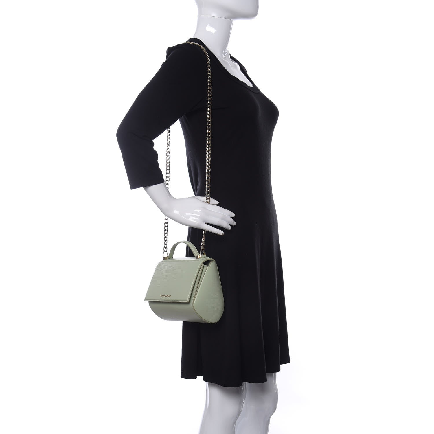 Givenchy Textured Calfskin Mini Pandora Box Chain Crossbody Bag Aqua Green 2 of 10