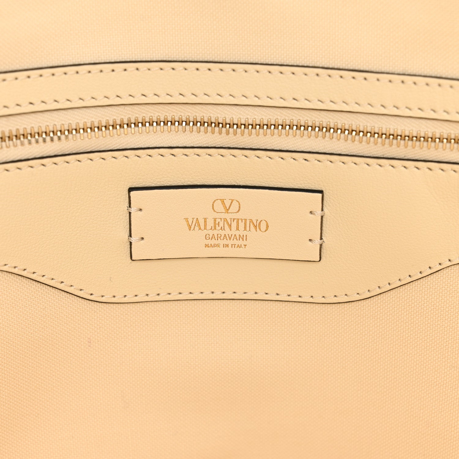 Valentino Garavani Metallic Boucle Raffia Calfskin Rockstud Shoulder Tote White Gold Ivory 7 of 9