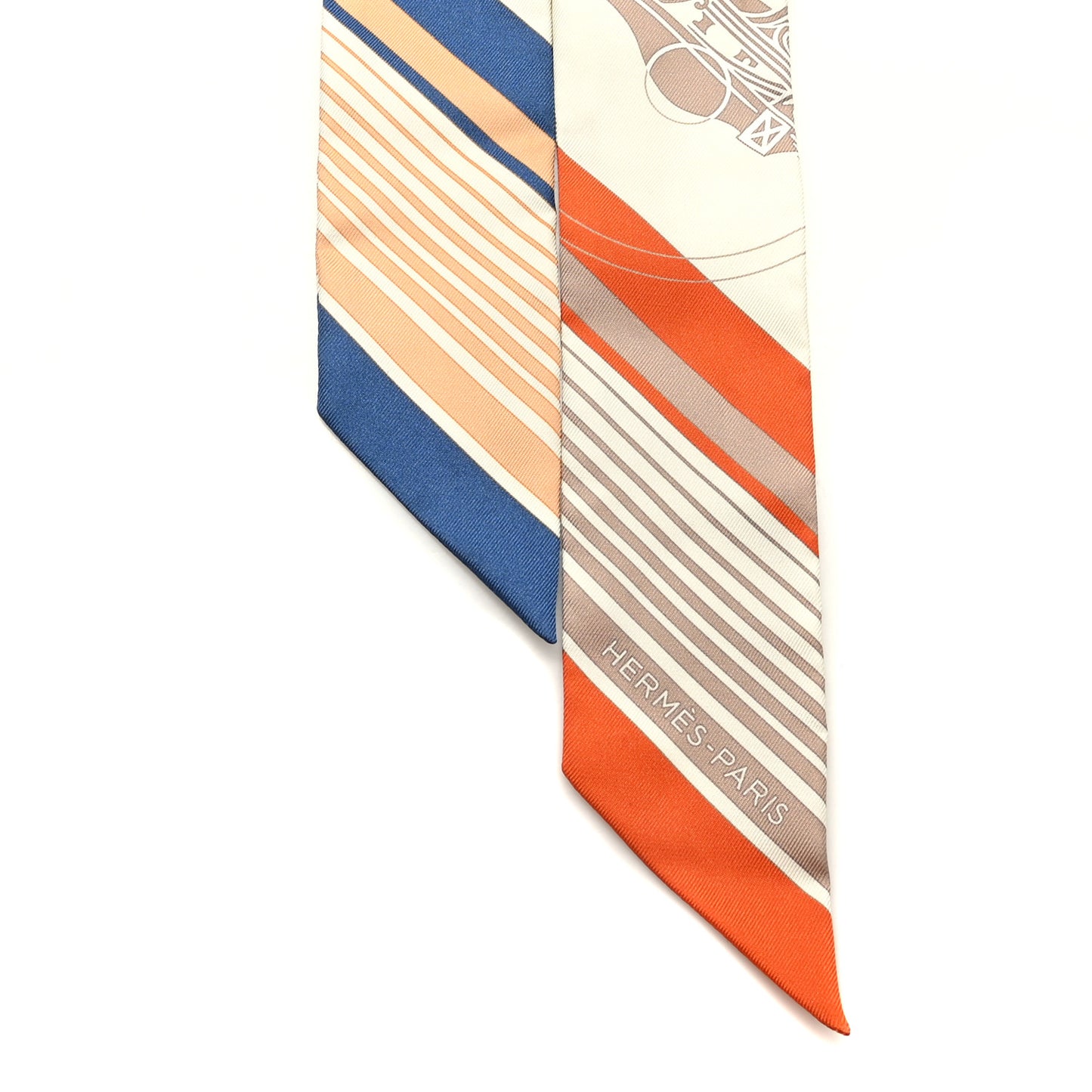 Silk Ex-Libris Twilly Creme Orange Beige