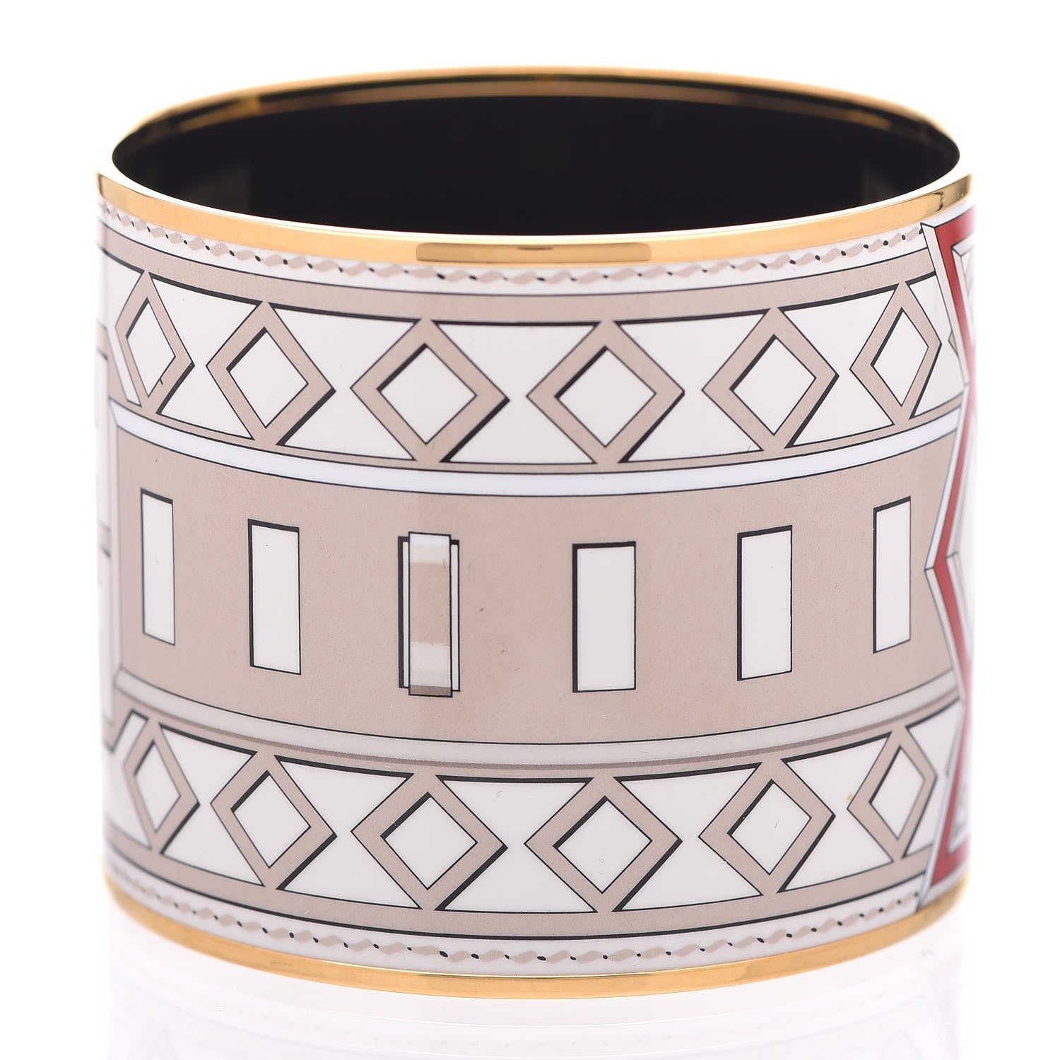Hermes Enamel Printed Mega Wide Colliers De Chien Bracelet 65 Toiles 4 of 6