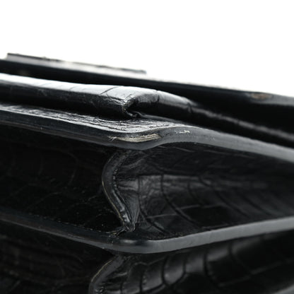 Saint Laurent Calfskin Crocodile Embossed Medium Monogram Sunset Black 6 of 6