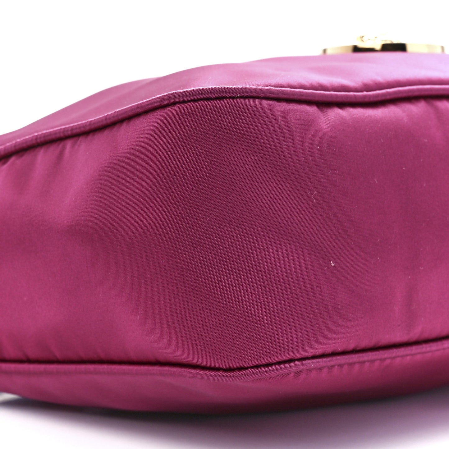 Nylon Tribute Chain Crossbody Shoulder Bag Dark Pink Black