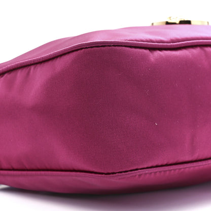 Versace Nylon Tribute Chain Crossbody Shoulder Bag Dark Pink Black 11 of 12