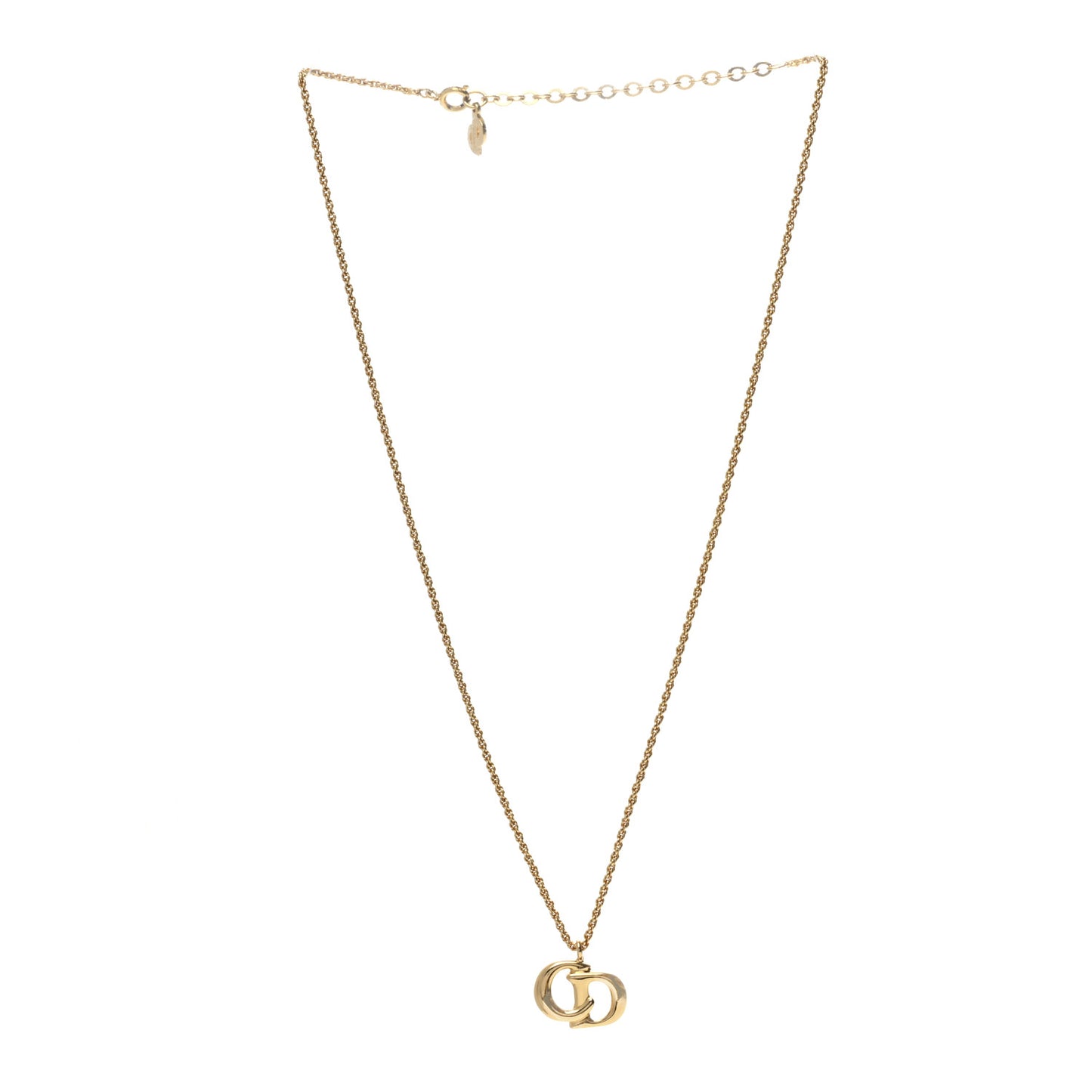 Metal CD Logo Necklace Gold