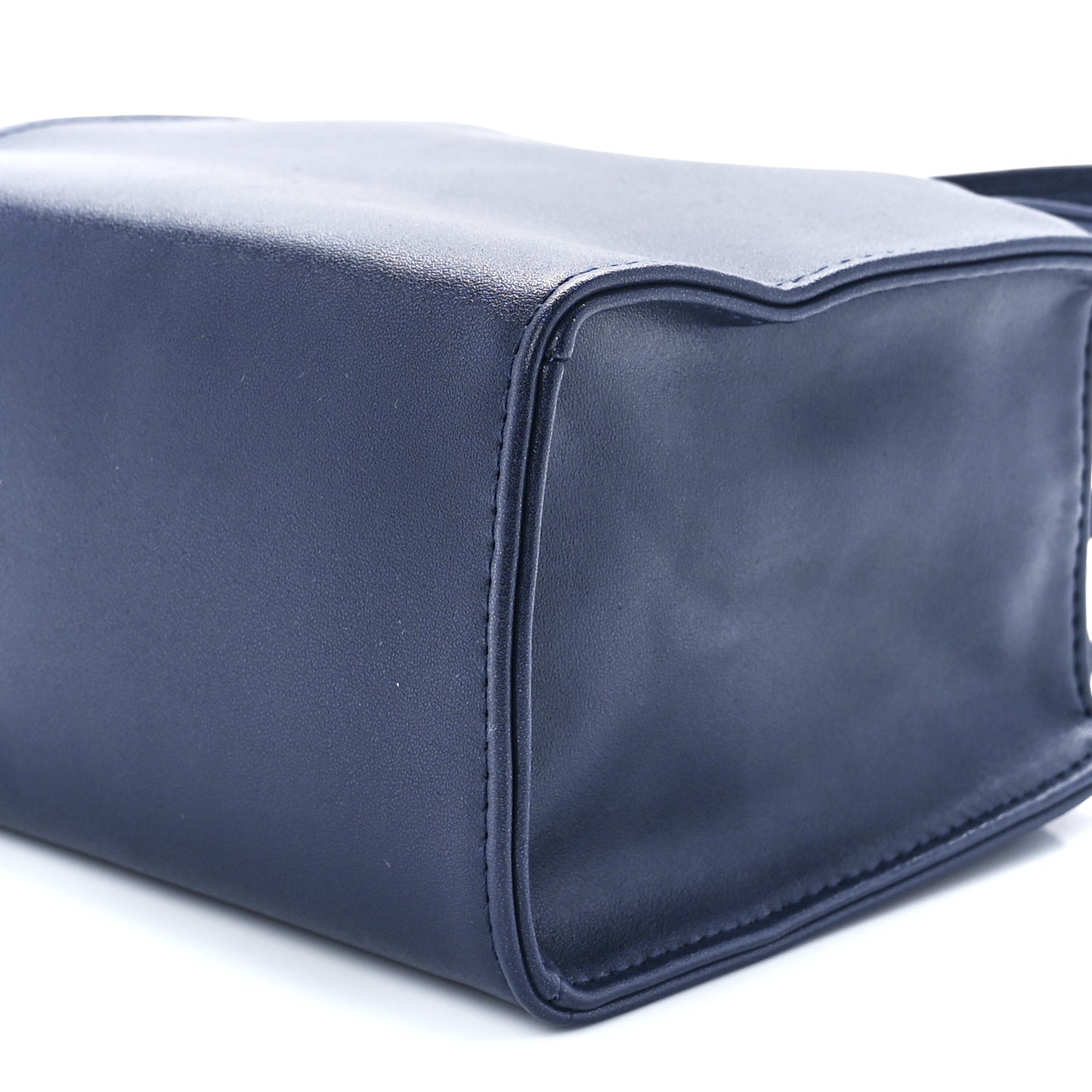 Vegan Leather Small Shopping Bag Navy