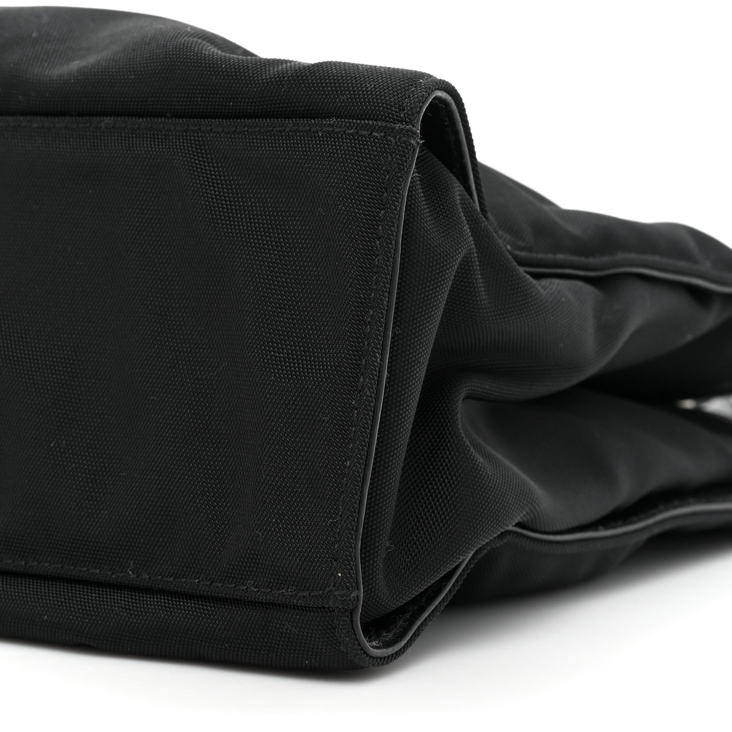 Nylon Bamboo Handle Bag Black