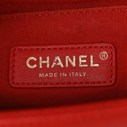 Chanel Caviar Chevron Quilted Medium Boy Flap Red 6 of 9