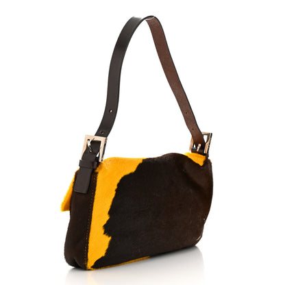 Fendi Calf Hair Baguette Yellow Brown 3 of 9