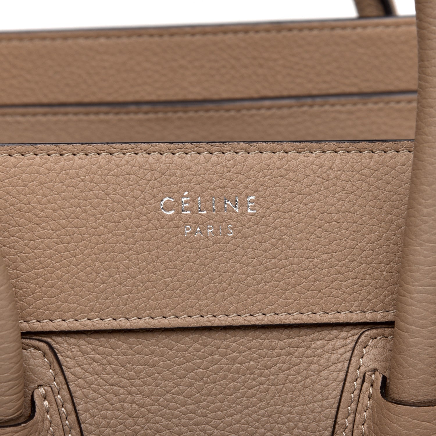 Celine Drummed Calfskin Micro Luggage Dune 8 of 9