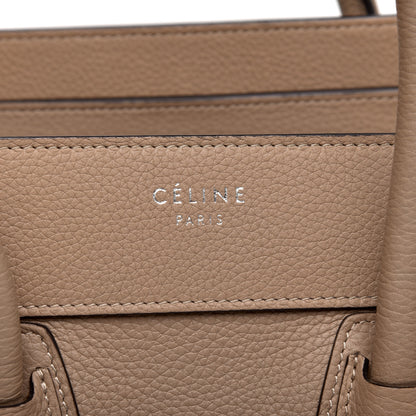 Celine Drummed Calfskin Micro Luggage Dune 8 of 9