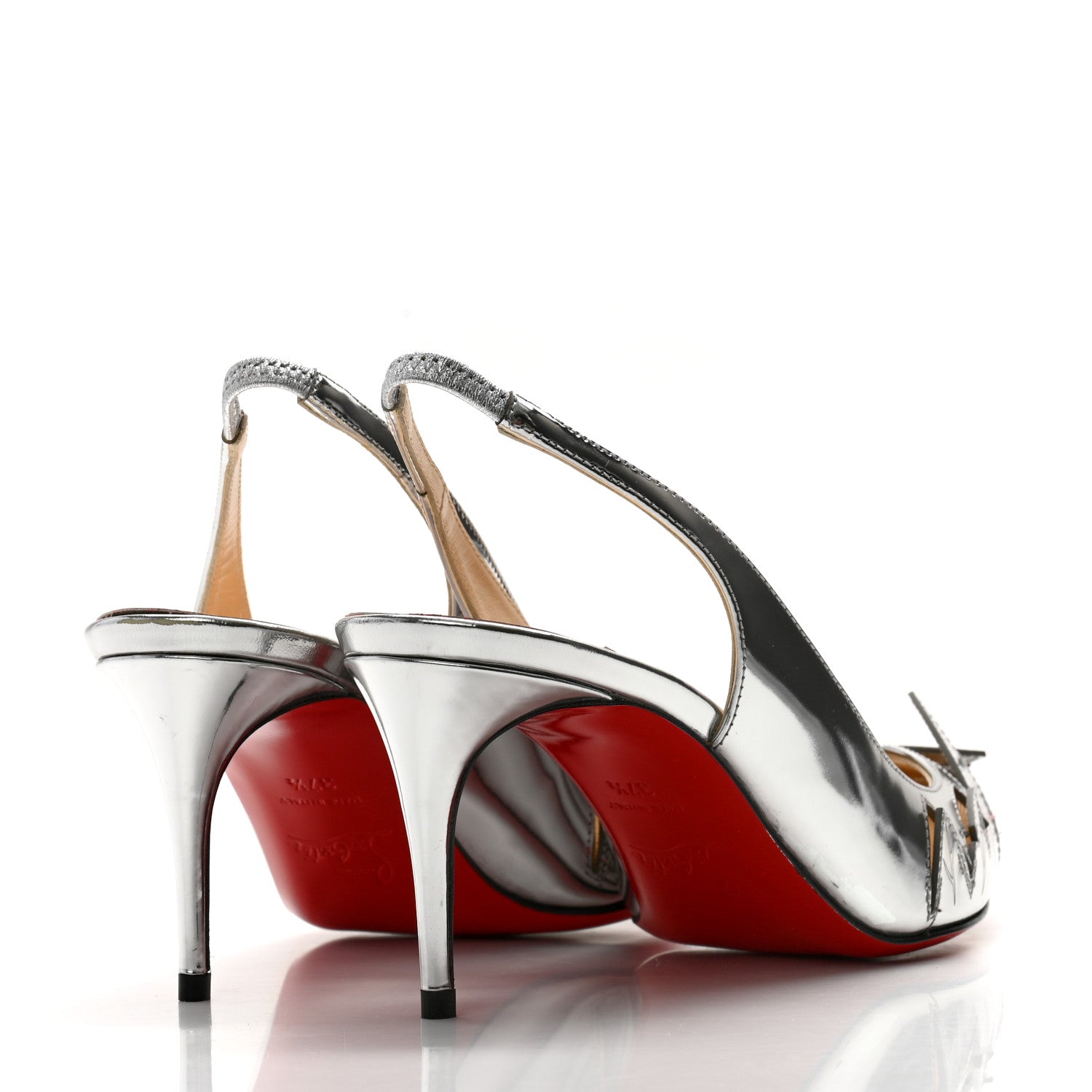 Christian Louboutin Rete Specchio Frescobella 70 Pumps 37.5 Silver 4 of 11