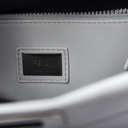 Fendi Vitello Seta Shiny Nappa Scalloped Studded Medium Peekaboo Iconic Satchel Grigio Perla 6 of 10