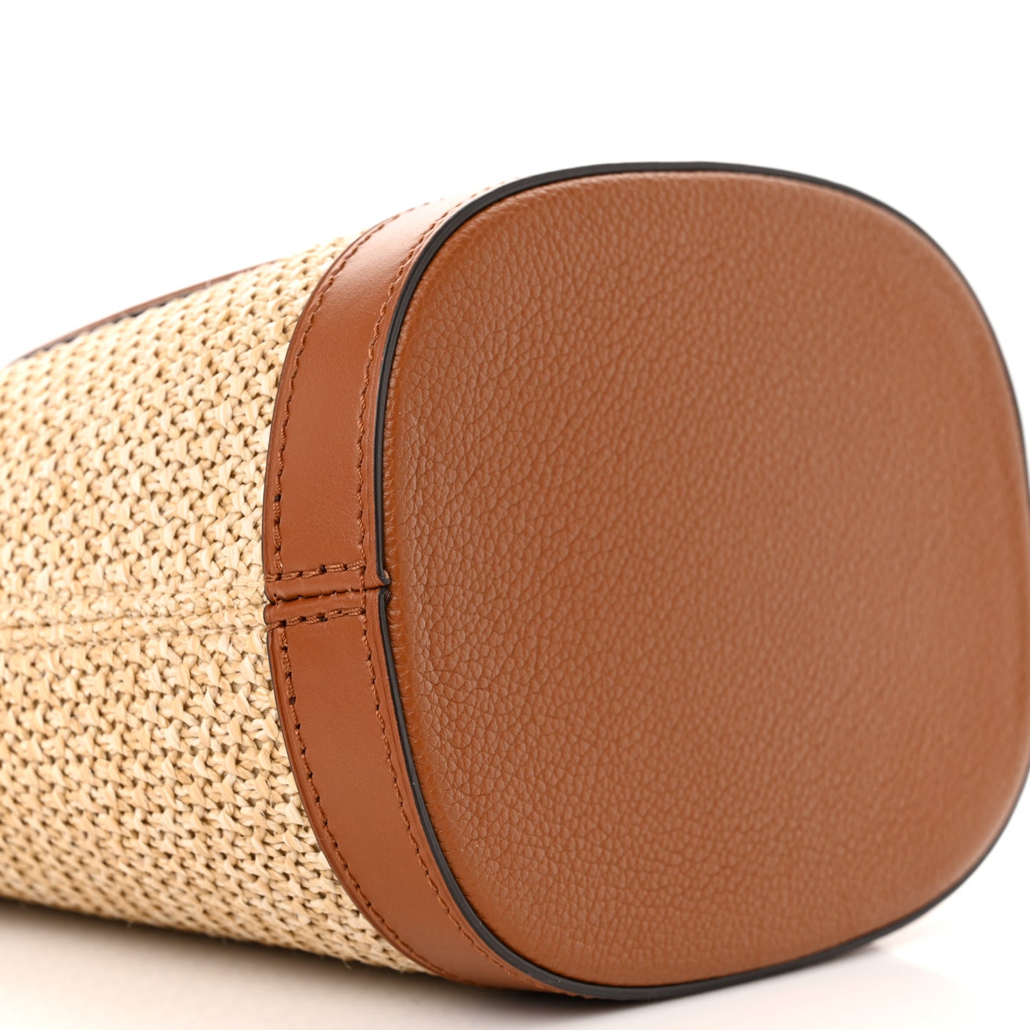 Kitted Raffia Petit Bucket Caramel