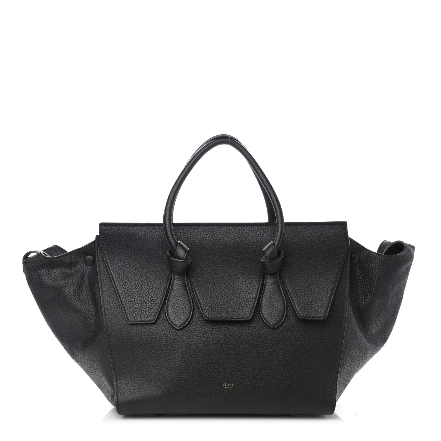 Celine Crisped Calfskin Medium Tie Knot Tote Black 1 of 16