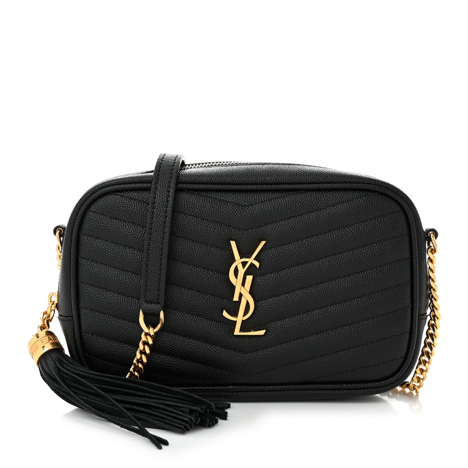 Saint Laurent Grain De Poudre Matelasse Monogram Mini Lou Camera Bag Black 1 of 11