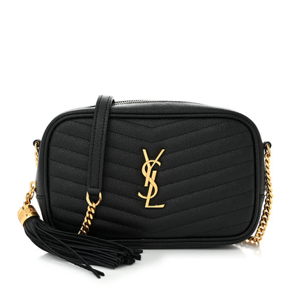 Saint Laurent Grain De Poudre Matelasse Monogram Mini Lou Camera Bag Black 1 of 11
