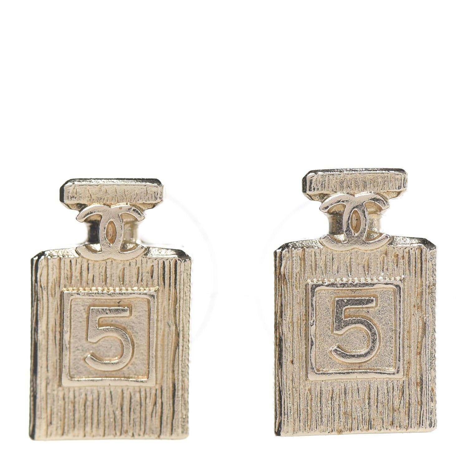 Chanel Coco No 5 Perfume Bottle Earrings Gold 1 of 4