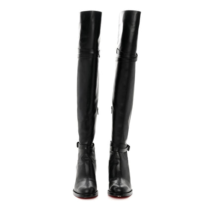 Christian Louboutin Calfskin Karialta 70 Over The Knee Boots 40.5 Black 2 of 8