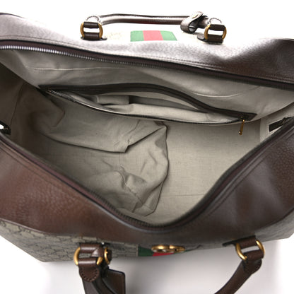 Gucci GG Supreme Monogram Textured Dollar Calfskin Web Large Savoy Bowling Bag Beige Ebony New Acero 4 of 9