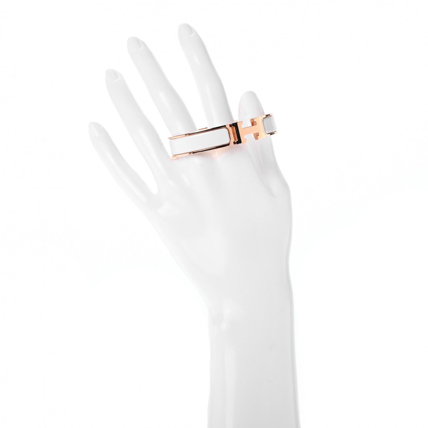 Hermes Enamel Narrow Clic Clac H Bracelet PM White 2 of 4