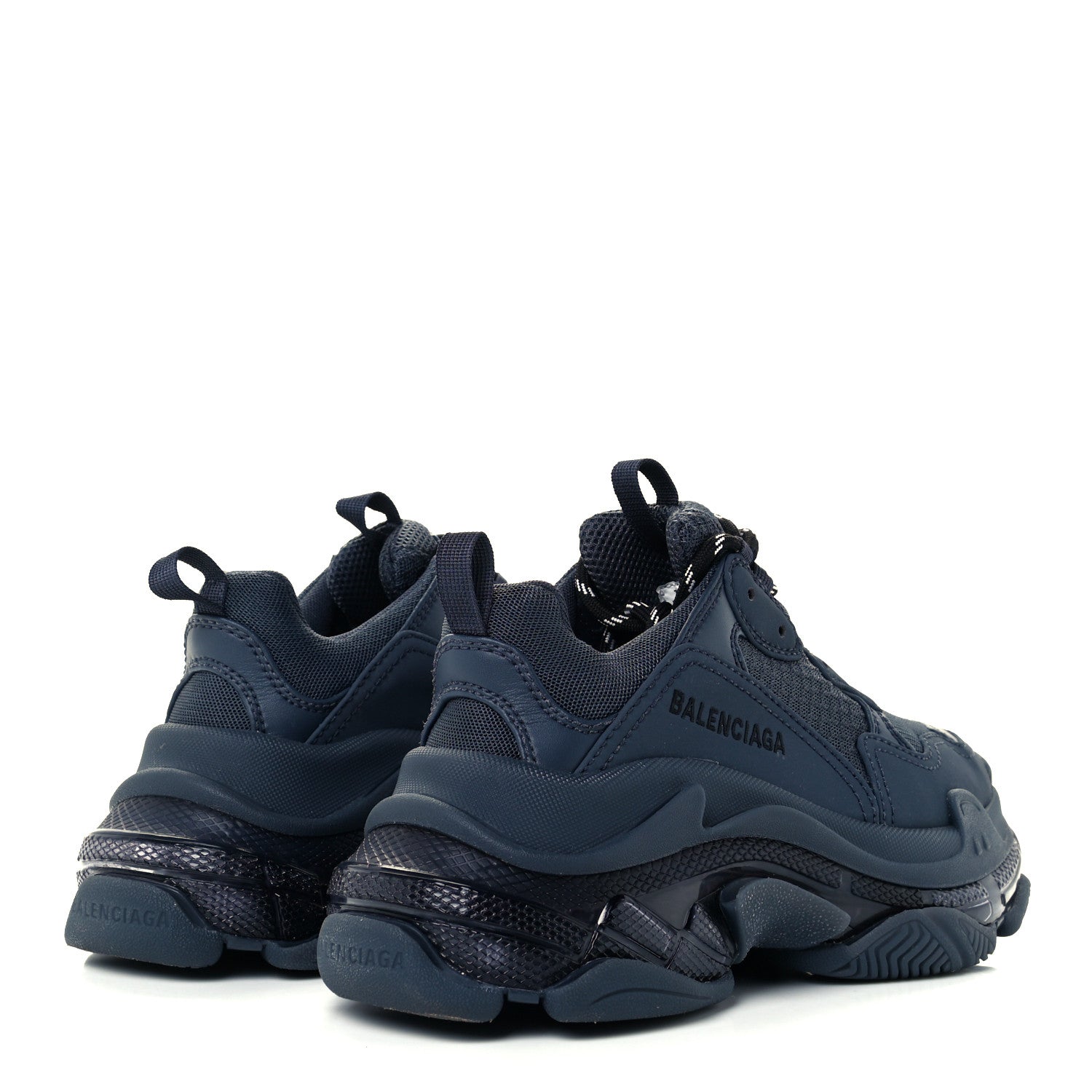 Balenciaga Fabric Mesh Clear Sole Womens Triple S Sneakers 35 Ombre Blue 4 of 10