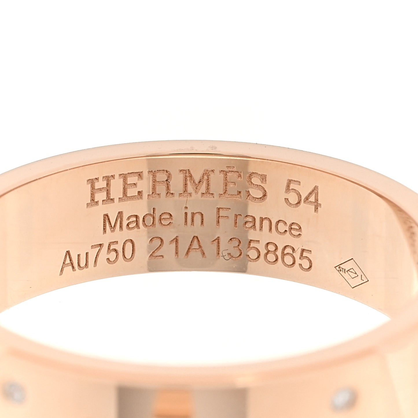 18K Rose Gold Diamond PM Kelly Ring 54 7