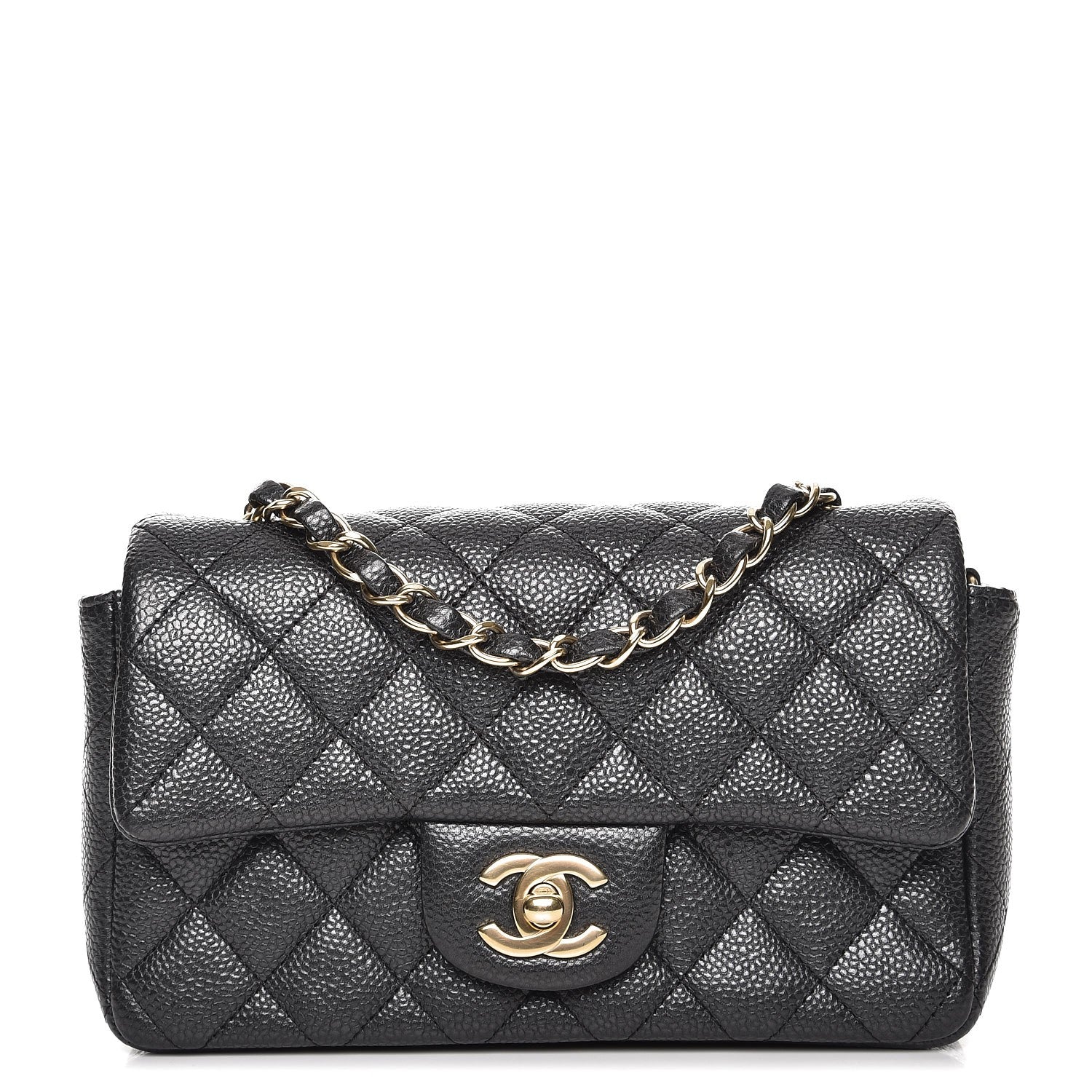 Chanel Caviar Quilted Mini Rectangular Flap Dark Charcoal 1 of 8