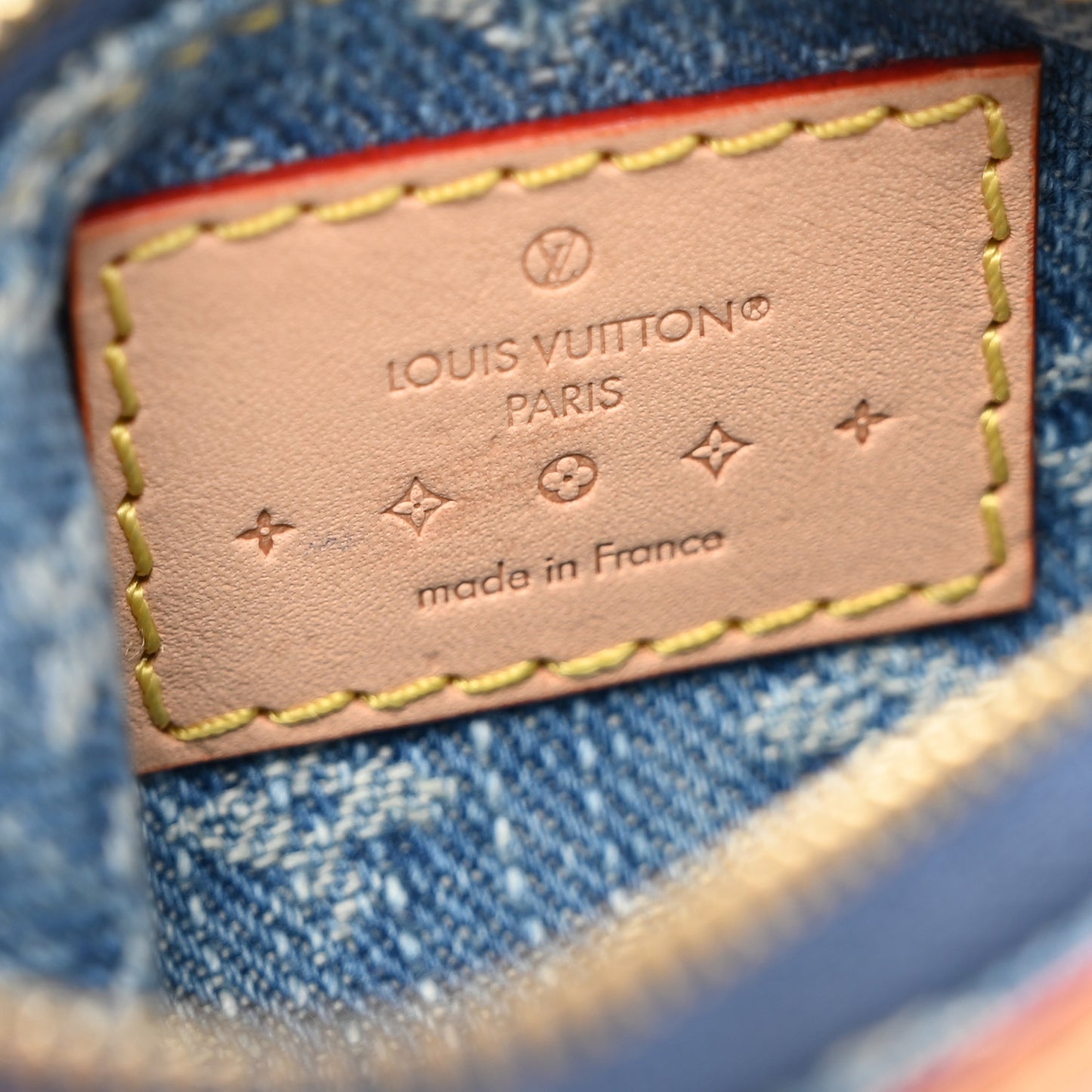 Monogram Denim Key Pouch Denim Blue