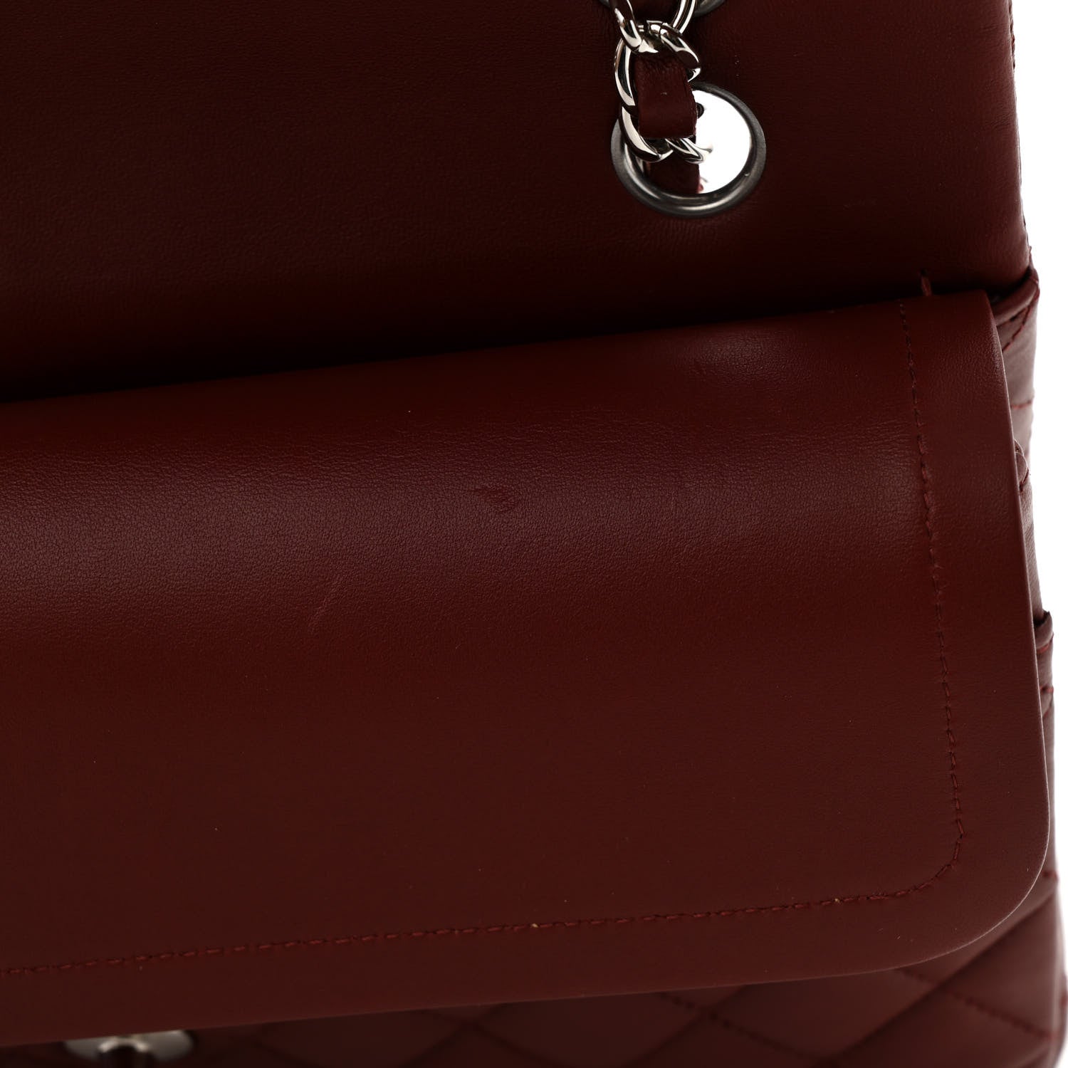 Chanel Lambskin Quilted Medium Double Flap Burgundy 11 of 13