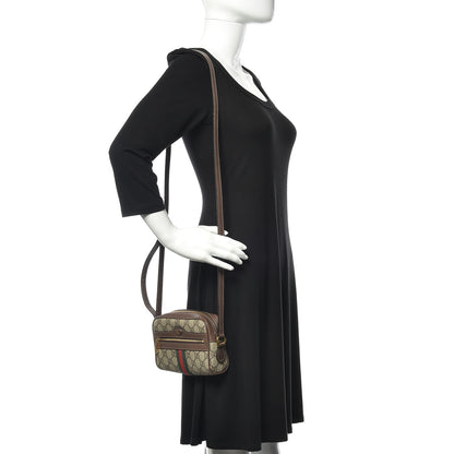 Gucci GG Supreme Monogram Web Mini Ophidia Shoulder Bag Brown 2 of 9
