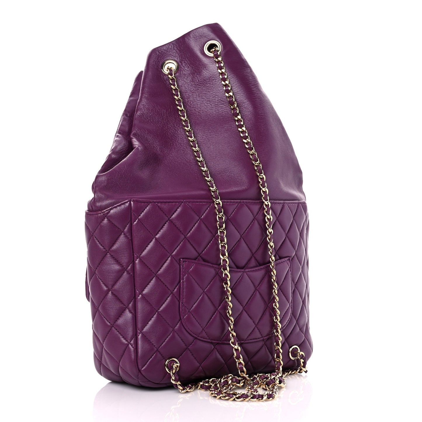 Lambskin Quilted Large in Seoul Backpack Purple