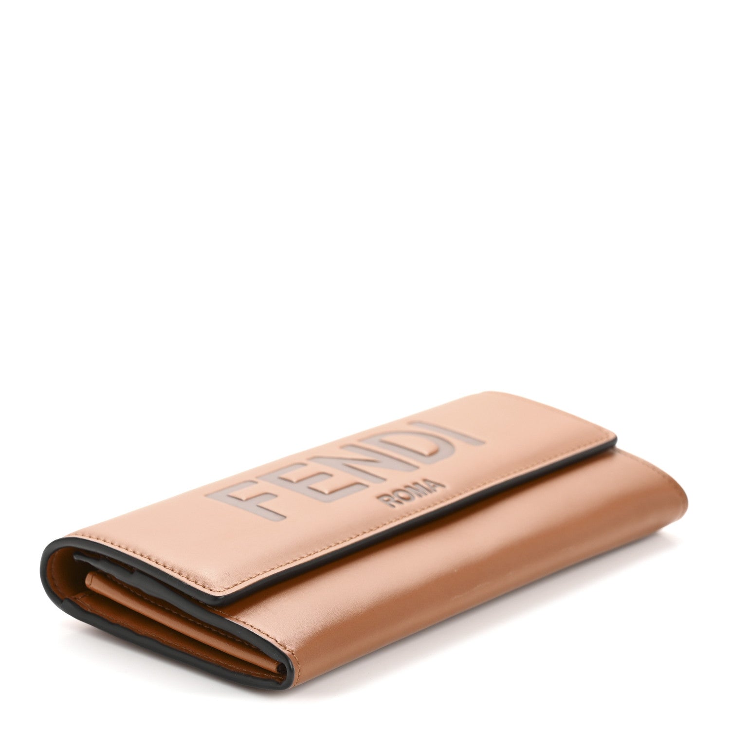 Fendi Vitello King Tamponato Logo Embossed Continental Wallet Cuoio 4 of 10