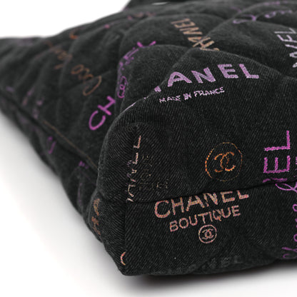 Chanel Denim Quilted Denim Mood Maxi Shopping Bag Black Multicolor 8 of 9