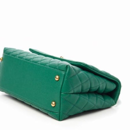 Chanel Caviar Quilted Small Coco Handle Flap Green 7 of 11