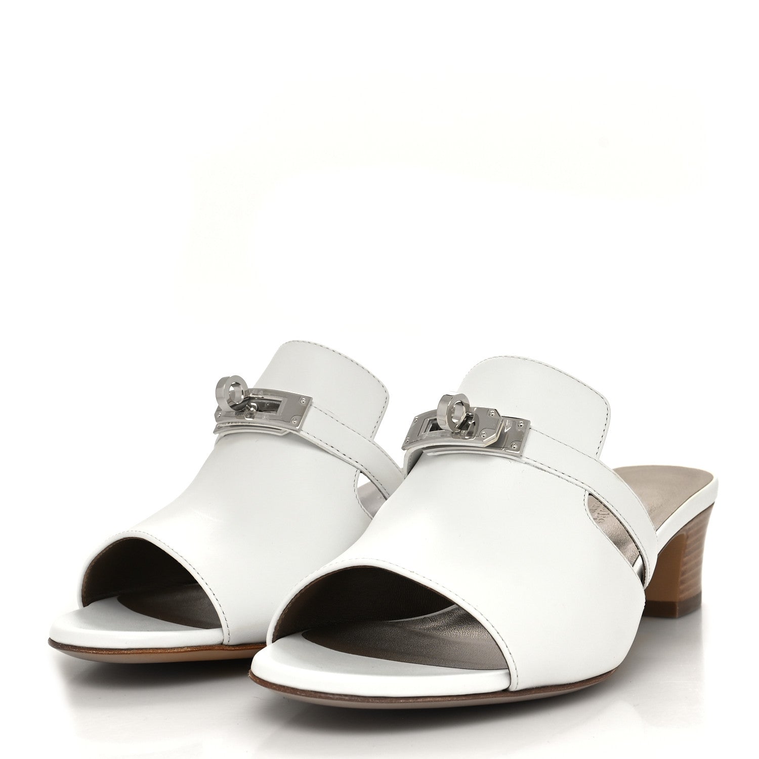 Hermes Goatskin Candy Sandals 37.5 White 3 of 9