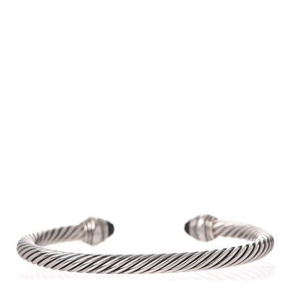 David Yurman Sterling Silver 14K Yellow Gold Black Onyx 5mm Cable Classics Bracelet 3 of 6
