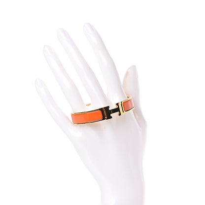Hermes Enamel Narrow Clic Clac H Bracelet PM Orange 2 of 5