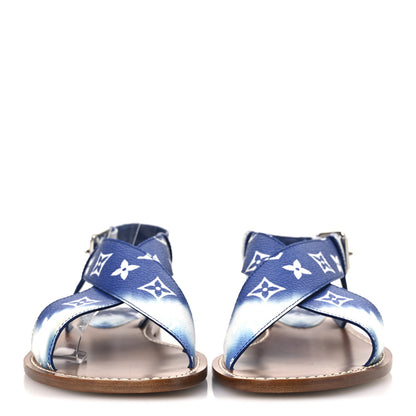 Louis Vuitton Monogram Escale Palma Flat Sandals 40 Blue 3 of 11