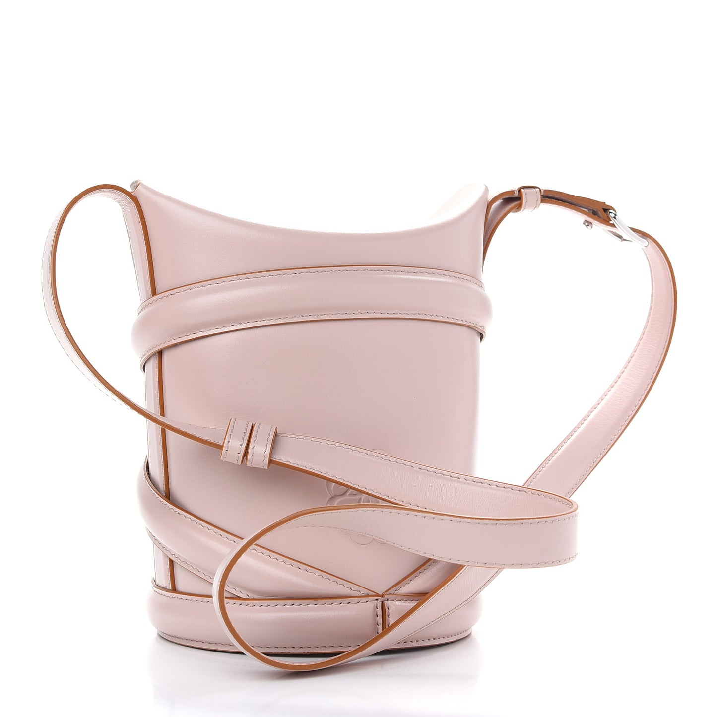 Calfskin The Curve Small Shoulder Bag Pink