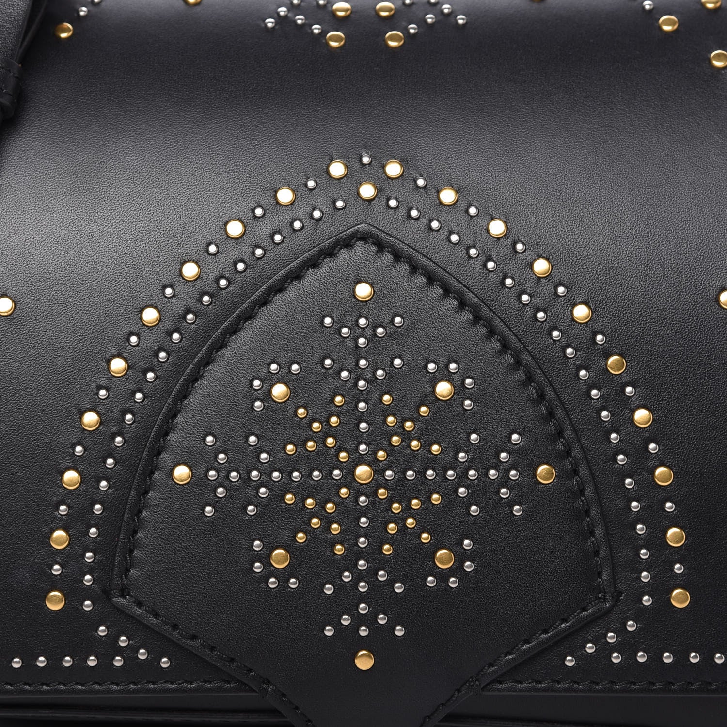 Burberry Calfskin Studded Square Satchel Black 10 of 10