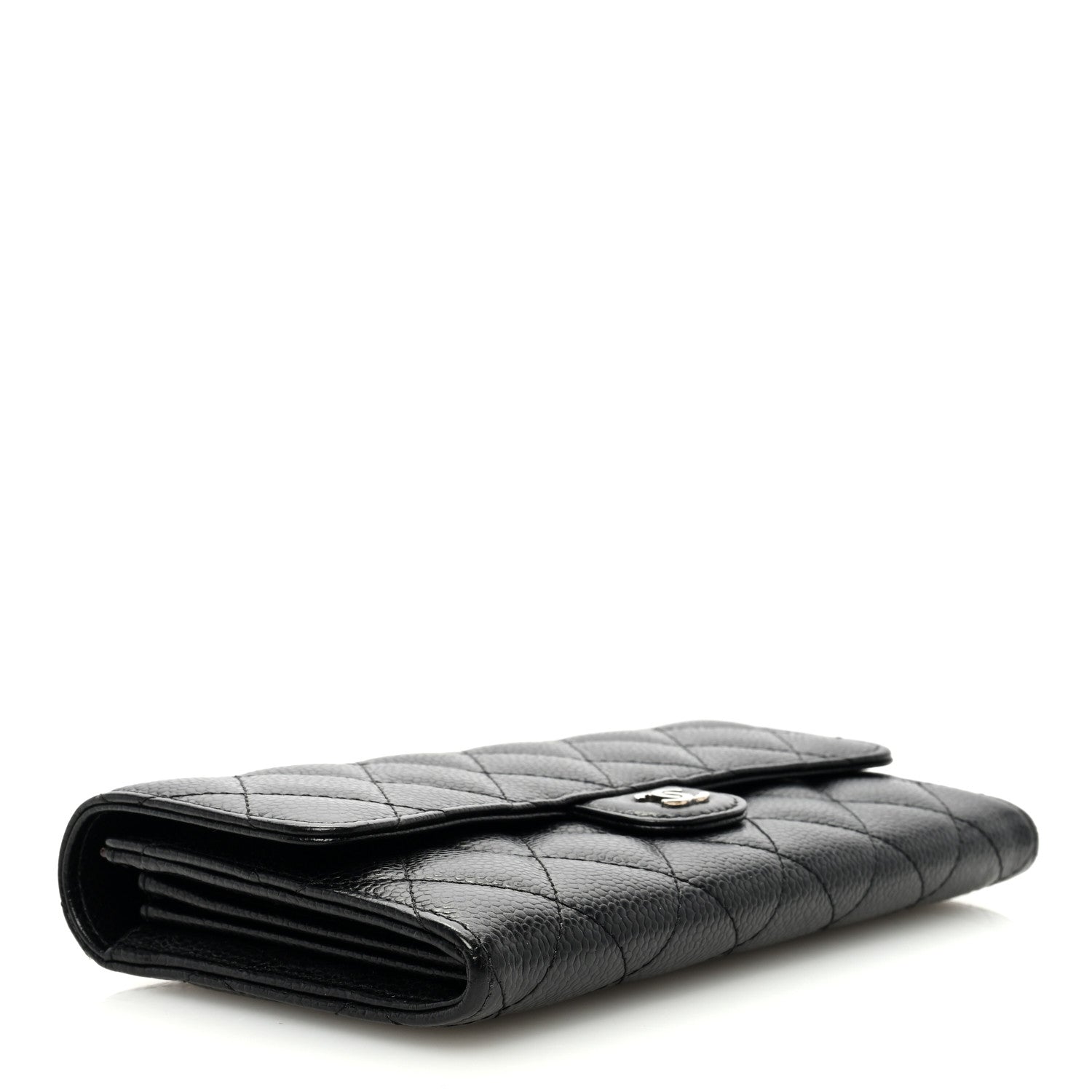 Chanel Caviar Quilted Large Gusset Flap Wallet Black 4 of 7