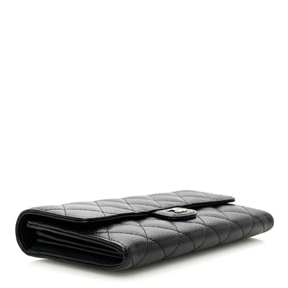 Chanel Caviar Quilted Large Gusset Flap Wallet Black 4 of 7