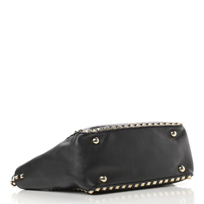 Valentino Garavani Vitello Small Rockstud Tote Black 4 of 16