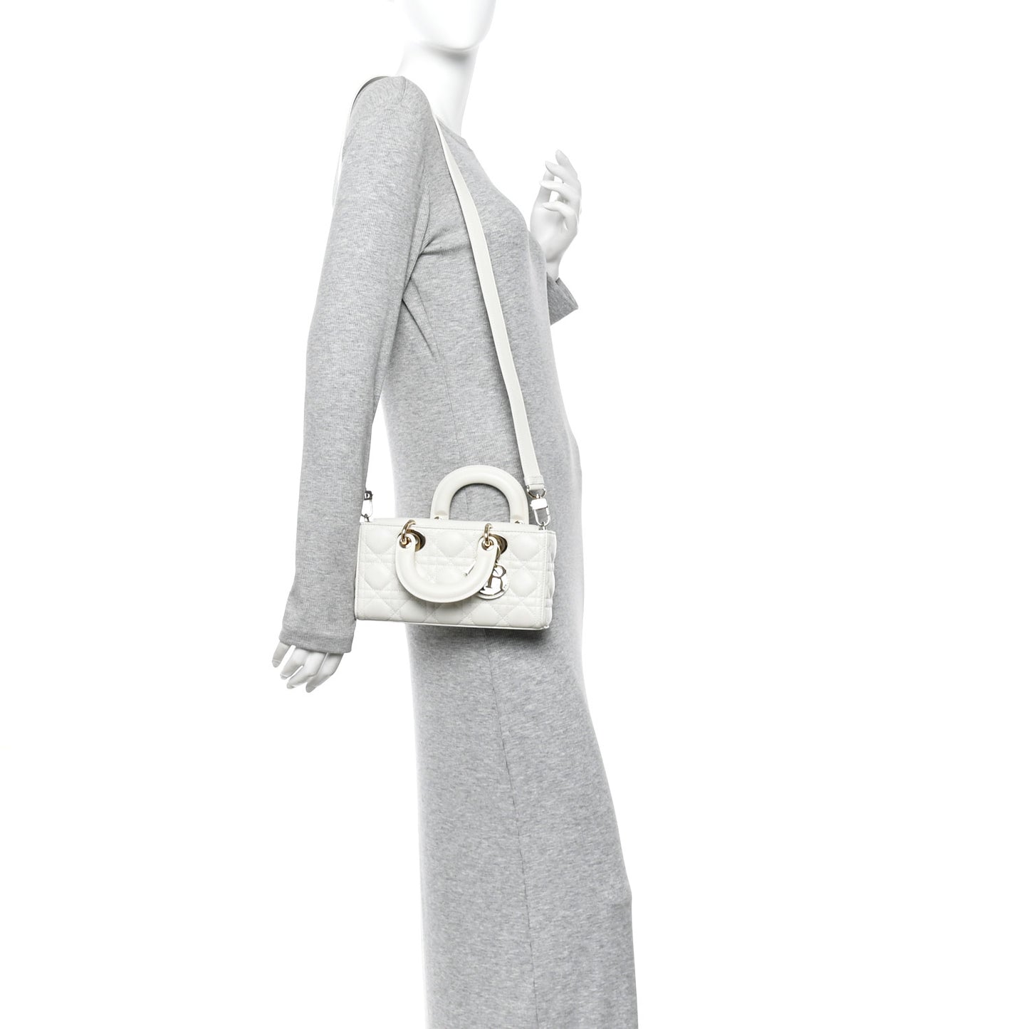 Lambskin Cannage Small Lady D-Joy Latte