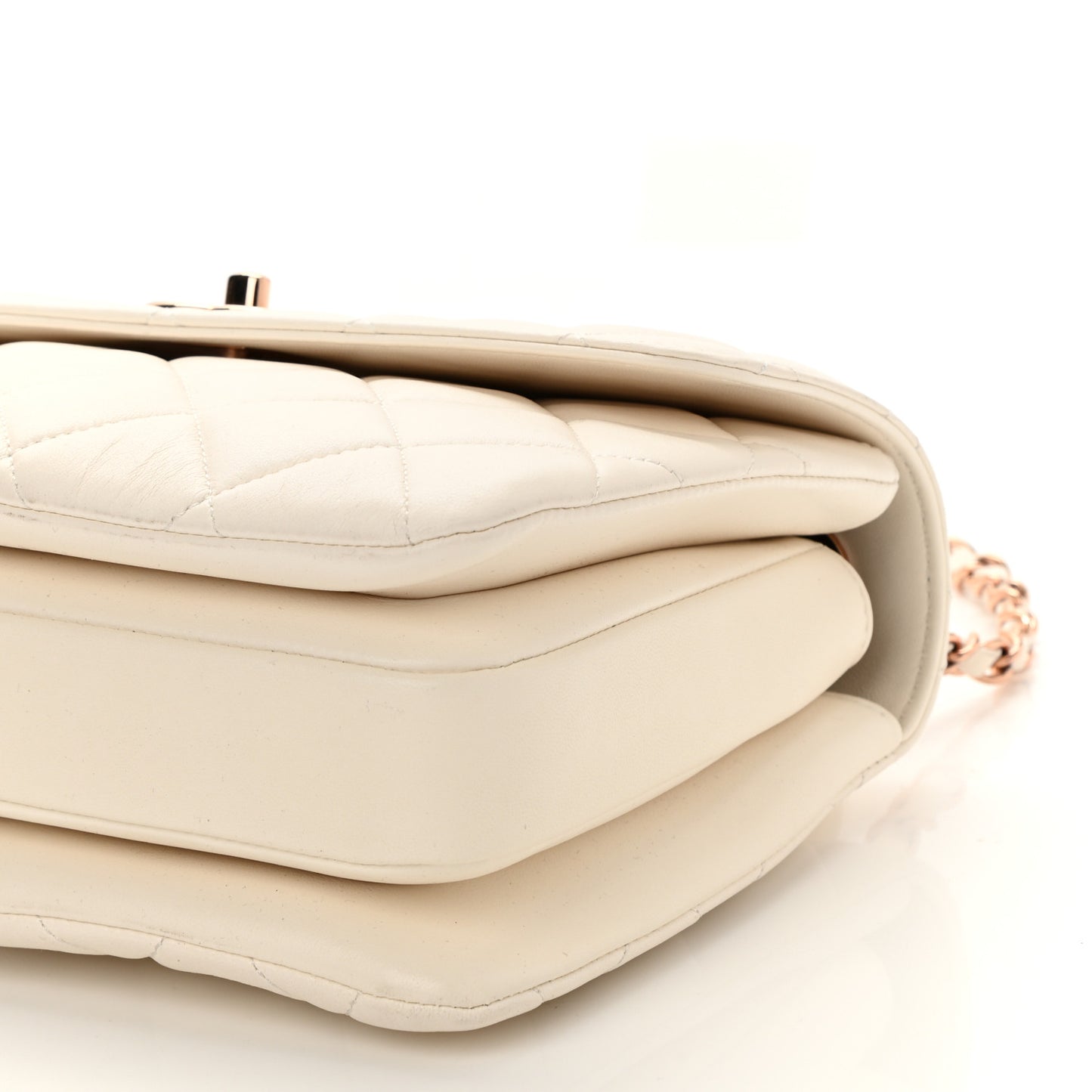 Lambskin Quilted Small Trendy CC Dual Handle Flap Bag White
