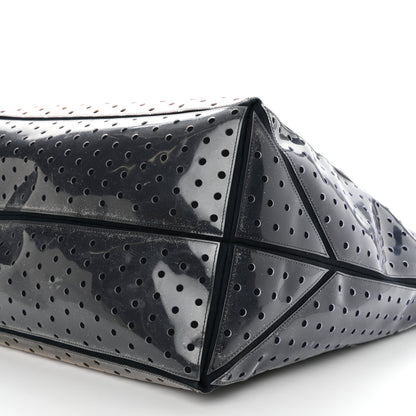 Chanel Canvas Vinyl Perforated CC Tote White Black Dark Navy 10 of 11