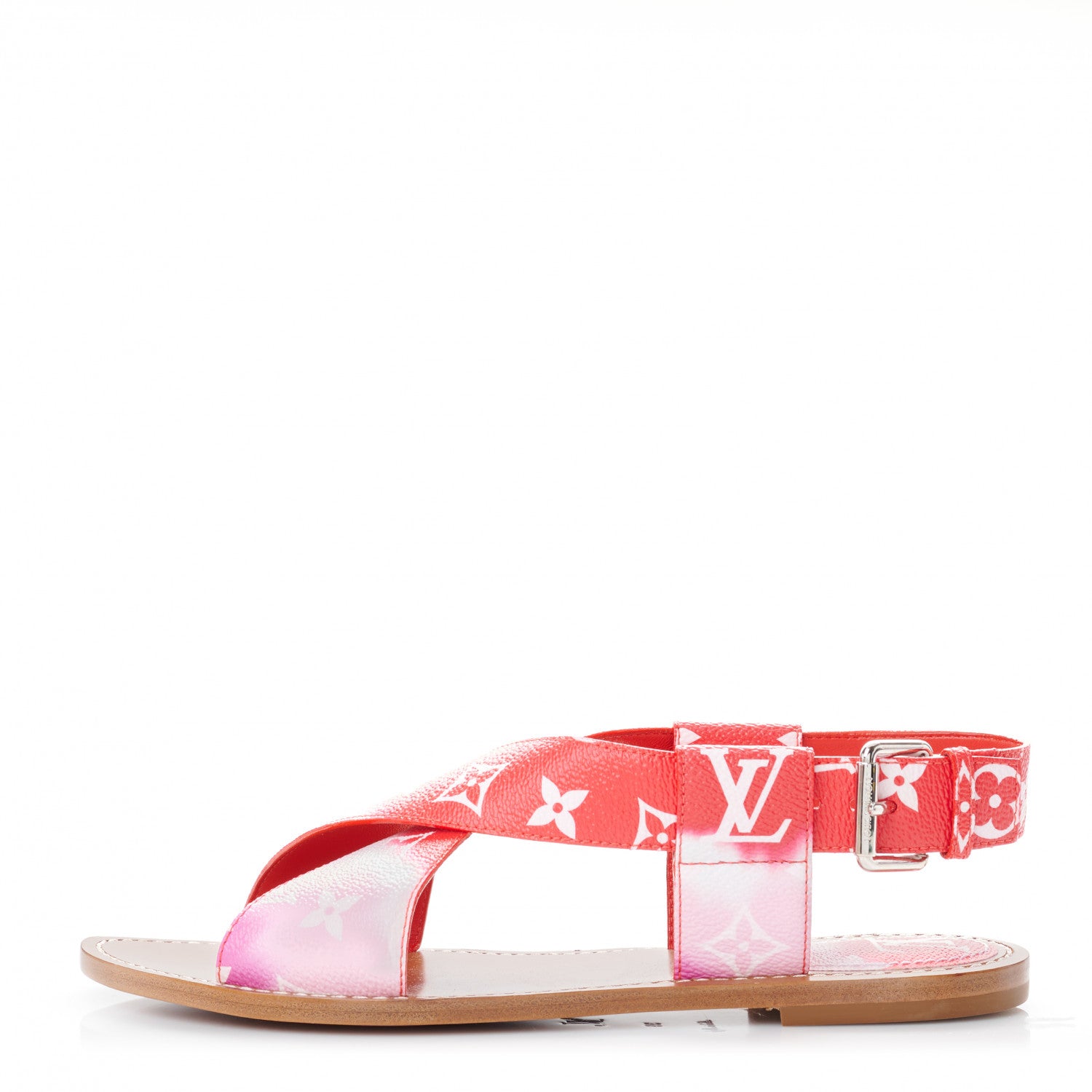 Louis Vuitton Monogram Escale Palma Flat Sandals 39 Rouge 1 of 8